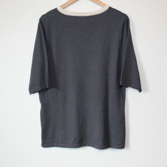 NWT MER SEA Anywear Light Short Sleeve Sweater Top Chambray Blue Gray XL H12932 - Picture 6 of 12